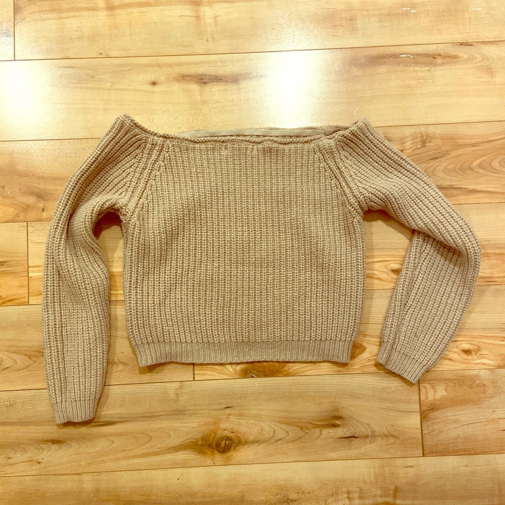 Cropped off the shoulder sweater